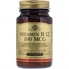 Витамин Б12 Solgar Vitamin B12 100 mcg 100 Veg Tabs SOL-03180