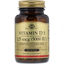 Витамин D Solgar Vitamin D3 (Cholecalciferol) 5000 IU 100 Softgels Витамин D Solgar Vitamin D3 (Cholecalciferol) 5000 IU 100 Softgels