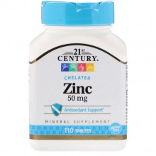 Микроэлемент Цинк 21st Century Zinc 50 mg 110 Tabs Микроэлемент Цинк 21st Century Zinc 50 mg 110 Tabs