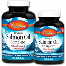 Жир лосося Carlson Labs Salmon Oil Complete 120+60 Soft Gels Жир лосося Carlson Labs Salmon Oil Complete 120+60 Soft Gels