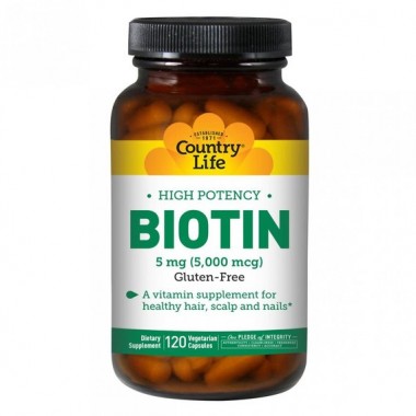 Биотин Country Life High Potency Biotin 5 mg 120 Caps