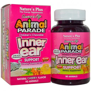 Комплекс для профилактики слуха Nature's Plus Animal Parade, Inner Ear 90 Chewable Tabs Natural Cherry Flavor Комплекс для профилактики слуха Nature's Plus Animal Parade, Inner Ear 90 Chewable Tabs Natural Cherry Flavor