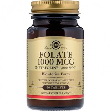 Фолиевая кислота Solgar Folate 1000 mcg (as Metafolin) 60 Tabs