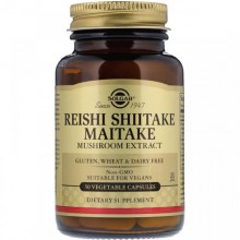 Грибной комплекс Solgar Reishi Shiitake Maitake Mushroom Extract 50 Veg Caps