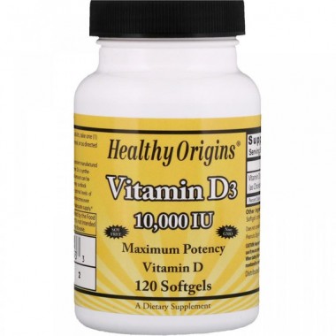 Витамин D Healthy Origins Vitamin D3 10000 IU 120 Softgels
