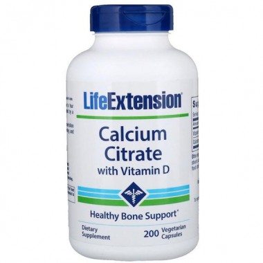 Микроэлемент Кальций Life Extension Calcium Citrate with Vitamin D 200 Veg Caps