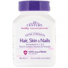 Комплекс для кожи, волос, ногтей 21st Century Hair, Skin & Nails, Extra Strength 90 Tabs CEN-27847