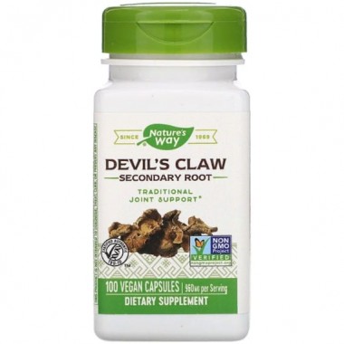 Коготь дьявола Nature's Way Devil's Claw, Secondary Root 480 mg 100 Veg Caps NWY-12350