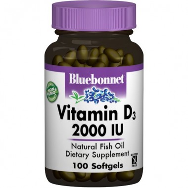 Витамин D Bluebonnet Nutrition Vitamin D3 2000IU 100 Softgels BLB0317