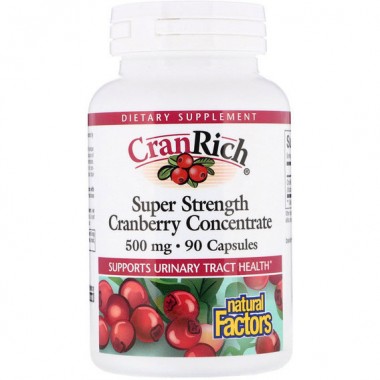 Клюква Natural Factors Cran Rich Super Strength Cranberry Concentrate 500 mg 90 Caps NFS04512