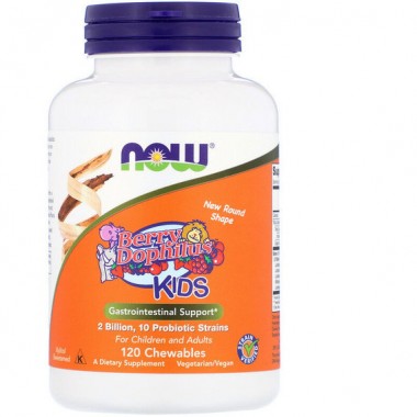 Пробиотик NOW Foods Berry Dophilus, Kids, 2 Billion 120 Chewables NF2949