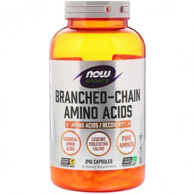 Аминокислота BCAA NOW Foods Sports, Branched Chain Amino Acids 240 Caps NF0054