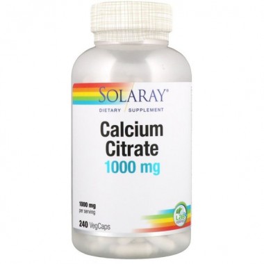 Микроэлемент Кальций Solaray Calcium Citrate 1000 mg 240 Veg Caps SOR-45852 Микроэлемент Кальций Solaray Calcium Citrate 1000 mg 240 Veg Caps SOR-45852