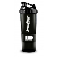 Шейкер IronFlex Spider Bottle 100% Charged 500 ml+ 2 Container's Black