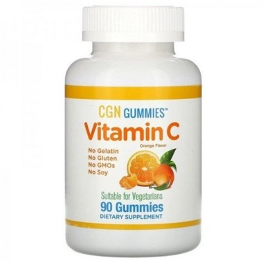 Витамин C California Gold Nutrition Vitamin C Gummies, Gelatin Free 90 Gummies Natural Orange Flavor CGN-01092