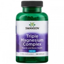 Микроэлемент Магний Swanson Triple Magnesium Complex 400 mg 100 Caps Микроэлемент Магний Swanson Triple Magnesium Complex 400 mg 100 Caps