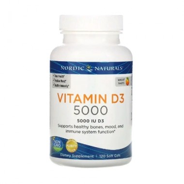 Витамин D Nordic Naturals Vitamin D3 5000 IU 120 Soft Gels Great Orange taste