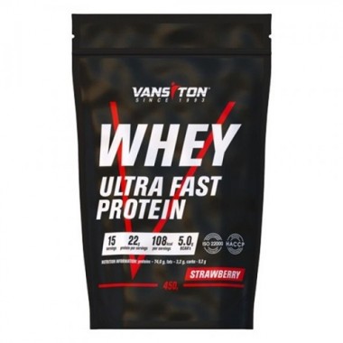 Протеин Vansiton Whey Ultra Fast Protein 450 g /15 servings/ Strawberry Протеин Vansiton Whey Ultra Fast Protein 450 g /15 servings/ Strawberry