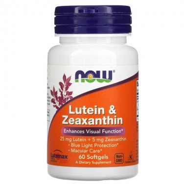 Комплекс для профилактики зрения NOW Foods Lutein & Zeaxanthin 60 Softgels