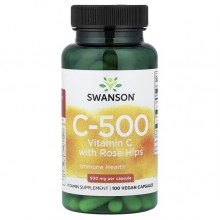 Витамин C Swanson Vitamin C With Rose Hips 500 mg 100 Caps SWA-01101