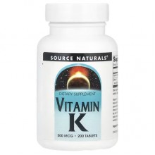 Витамин K Source Naturals Vitamine K 500 mcg 200 Tabs Витамин K Source Naturals Vitamine K 500 mcg 200 Tabs