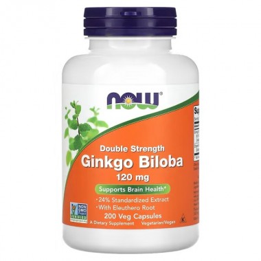 Гинкго Билоба NOW Foods Ginkgo Biloba Double Strength 120 mg 200 Veg Caps