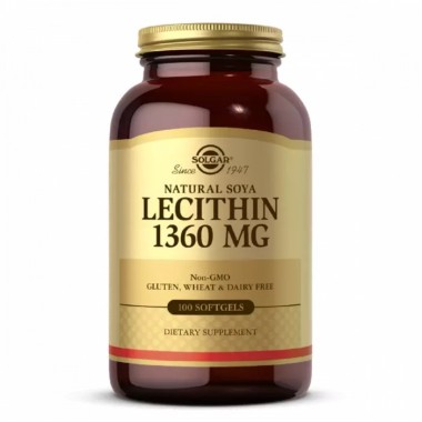 Лецитин Solgar Natural Soya Lecithin 1360 mg 100 Softgels