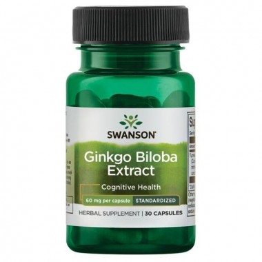Гинкго Билоба Swanson Ginkgo Biloba Extract Standardized 60 mg 30 Caps