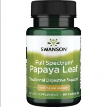 Антиоксидант Swanson Papaya Leaf 400 mg 60 Caps
