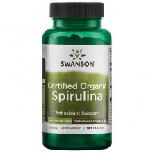 Спирулина Swanson Spirulina Certified Organic 180 Tabs