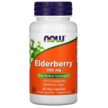 Ягоды черной бузины NOW Foods Elderberry 500 mg 60 Veg Caps