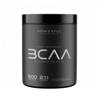 Аминокислота BCAA для спорта Powerful Progress BCAA 2:1:1 + Glutamine 500 g /50 servings/ Lemon Lime