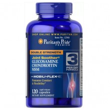 Препарат для суставов и связок Puritan's Pride Glucosamine Chondroitin MSM Double Strength Joint Soother 120 Caps
