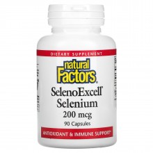 Селен Natural Factors SelenoExcell, Selenium 200 mcg 90 Caps