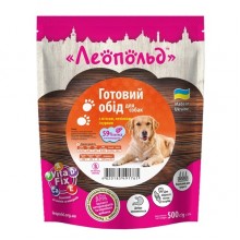 Леопольд Готовый обед с мясом, печенью и курицей для собак, пауч 500 г (12шт/уп)