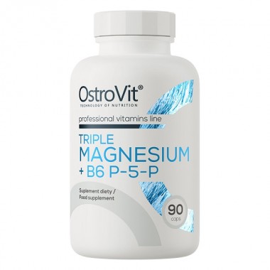 Витаминно-минеральный комплекс для спорта OstroVit Triple Magnesium + B6 P-5-P 90 Caps