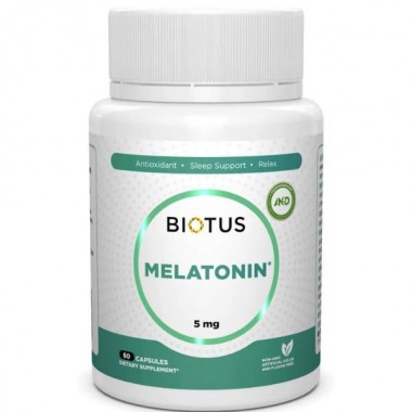 Мелатонин для сна Biotus Melatonin 5 mg 60 Caps BIO-530418 Мелатонин для сна Biotus Melatonin 5 mg 60 Caps BIO-530418