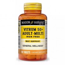Витаминно-минеральный комплекс Mason Natural Vitrum 50 + Adult-Multi Iron Free 180 Tabs