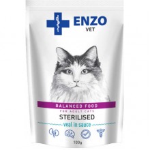Enzo Vet Диета для стерилизованных кошек с мясом телятины в соусе, пауч 100г (24шт/уп), за шт.