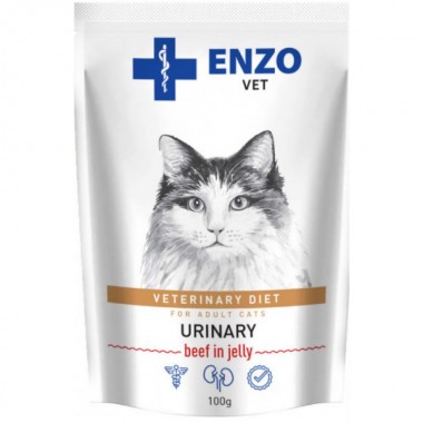Enzo Vet Диета при заболев.мочевывод.путей с говядиной в желе для кошек, пауч 100г (24шт/уп), за шт.  Enzo Vet Диета при заболев.мочевывод.путей с говядиной в желе для кошек, пауч 100г (24шт/уп), за шт.