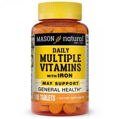 Витаминно-минеральный комплекс Mason Natural Daily Multiple Vitamins With Iron 100 Tabs