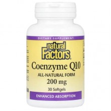 Коэнзим Natural Factors Coenzyme Q10 200 mg 30 Softgels