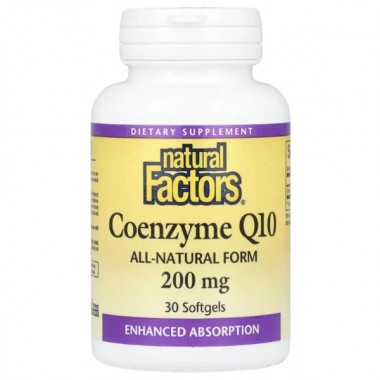 Коэнзим Natural Factors Coenzyme Q10 200 mg 30 Softgels