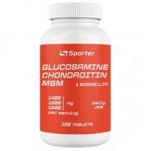 Хондропротектор (для спорта) Sporter Glucosamine & Chondroitin + MSM + Boswellia 120 Tabs Хондропротектор (для спорта) Sporter Glucosamine & Chondroitin + MSM + Boswellia 120 Tabs