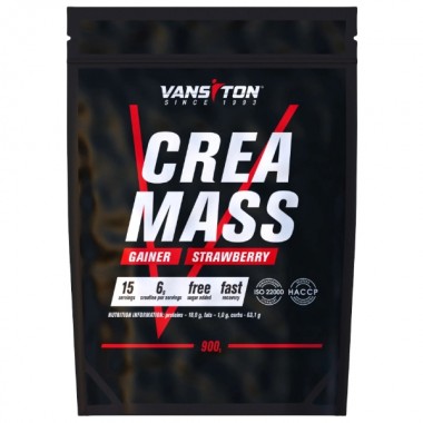 Гейнер Vansiton Crea Mass 900 g /15 servings/ Strawberry