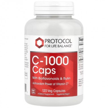 Витамин C Protocol for Life Balance C-1000 Caps with Bioflavonoids & Rutin 120 Veg Caps Витамин C Protocol for Life Balance C-1000 Caps with Bioflavonoids & Rutin 120 Veg Caps