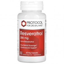 Ресвератрол Protocol for Life Balance Resveratrol 200 mg 60 Veg Caps Ресвератрол Protocol for Life Balance Resveratrol 200 mg 60 Veg Caps