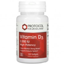 Витамин D Protocol for Life Balance Vitamin D-3 2000 IU 120 Softgels