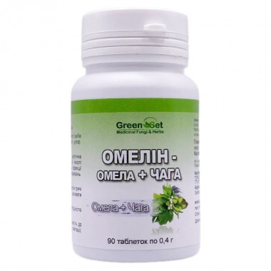 Комплекс для профилактики давления и кровообращения GreenSet Омелин - Омела + Чага 90 таблеток