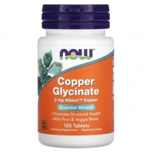 Микроэлемент Медь NOW Foods Copper Glycinate 3 mg 120 Tabs